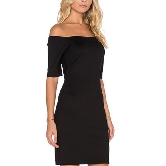 Amanda Uprichard Dresses & Skirts - Amanda Uprichard small off shoulder black stretchy fitted dress